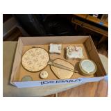 (2) Vintage Hand Mirrors, (2) Dresser Boxes &