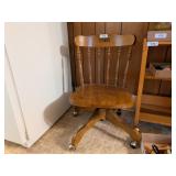 Wooden Rolling Office Chair