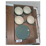 (4) Soup Mugs, (3) Saucers & Other