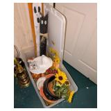 Large Tote w/ Lid + Fall & Halloween Decor