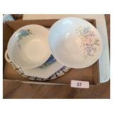 Hand Painted Serving Bowls & Platter
