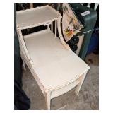 Vintage End Table Painted White & Distressed