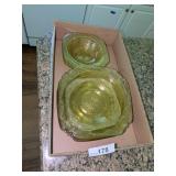 Depression Era Amber Glass Plates & Bowls -**