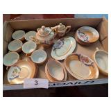 Vintage 24 Pc. Child's China Set Peach Luster