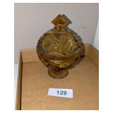 Topaz Gold Lidded Candy Dish