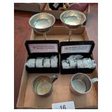 Silver Plated Champagne Goblets, Napkin Rings, +