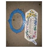 Floral Ceramic Outdoor Thermometer