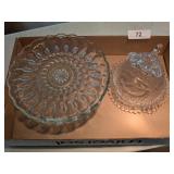 Small Pedestal Cake Stand + A Footed Bowl