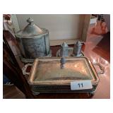 Pewter + Silver Plated Serving Pieces & Home