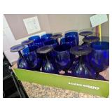 (16) Cobalt Blue Goblets