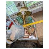 Brass Tone Lamp, Home Decor, Metal Yardstick &