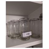 (8) Matching Glasses w/ Monogrammed "B"
