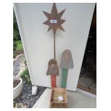 Primitive Wood Nativity Decor