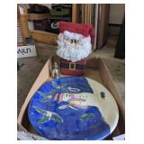 Snowman Plate & Handcrafted Santa Brick