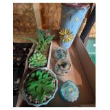 Artificial Succulents + Metal Vases