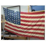 48 Star Vintage Flag w/ Flag Pole