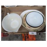 Fire King Batter Bowl, Enamelware Bowls +