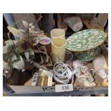 (2) Night Lights, Handmade Pedestal Dish, +