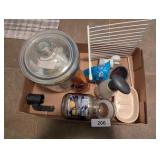 Glass Canister, Soaps & Misc.