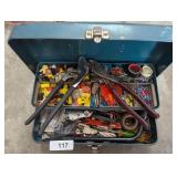 Small Tool Box w/ Electrical Contents + Pliers