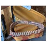 (2) Heart Shaped Longaberger Baskets w/ Lids