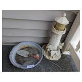 Granite Ware Pan Used As Flower Pot & Other
