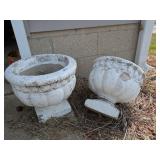 (2) Concrete Flower Pots