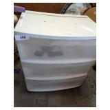 Three Drawer Plastic Storage Unit