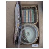 (2) Anchor Hocking Casseroles w/ Basket Liners +