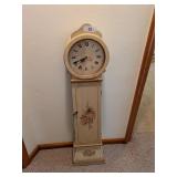 White Washed Floor Clock w/ Storage Area