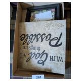 Ceramic Tile Decoration, (2) Clocks &