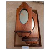(2) Cottage Core Mirrored Wall Shelves