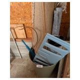 Metal Trash Can w/ Contents