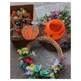 (2) Wreaths & Other Decor