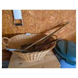 Wicker Laundry Basket, Yardsticks, Whisk Broom &