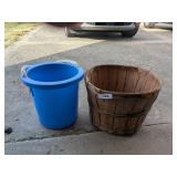 Bushel Basket + Plastic Basket