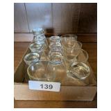 (12) Small Juice Glasses w/ "K" Monogram