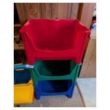 (3) Stacking Bins For Children