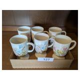 (6) Irish Coffee Mugs w/ Floral Design