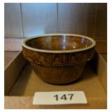Brown Glazed Crock - 6-1/2" Top Dia.