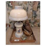 Ceramic Lamp, Ceramic Owl Figurine &