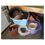 Flower Pots, Bucket, Potting Soil &