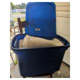 Tote w/ Lid + Piece of Faux Fur & Piece of
