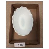 Milk Glass Oval Dish