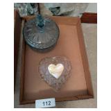 Aquamarine Glass Candy Dish +