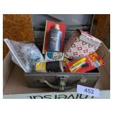 Small Metal Toolbox w/ Misc. Contents