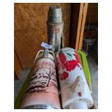 Uno-Vac Vintage Metal Thermos & (2) Coffee Servers