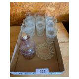 (8) Wexford Glasses + Purple Bottle &