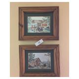 (2) Coca-Cola Small Framed Prints w/