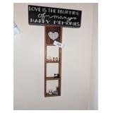 Small Cottage Core Shelf w/ Miniatures + Sign
